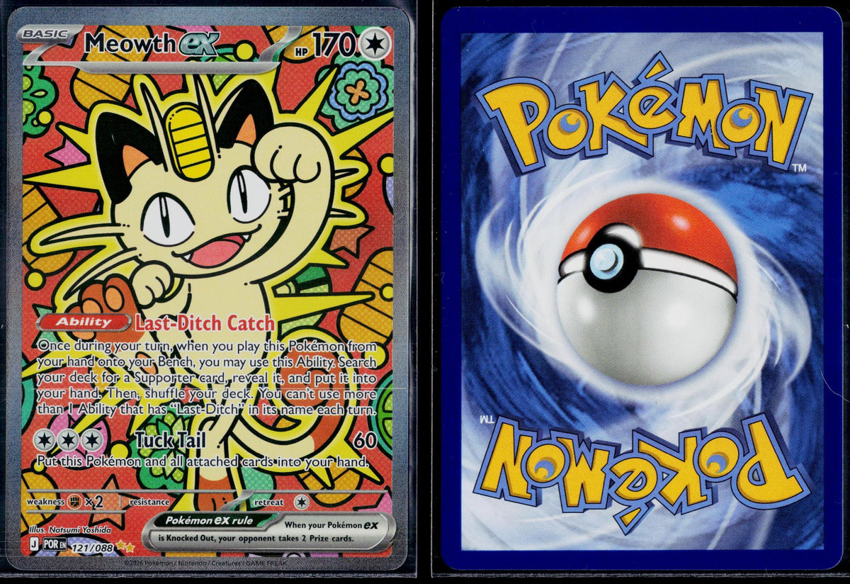 MEOWTH EX 121/088 POKEMON PERFECT ORDER HOLO SPECIAL ILLUSTRATION RARE HOLO NM