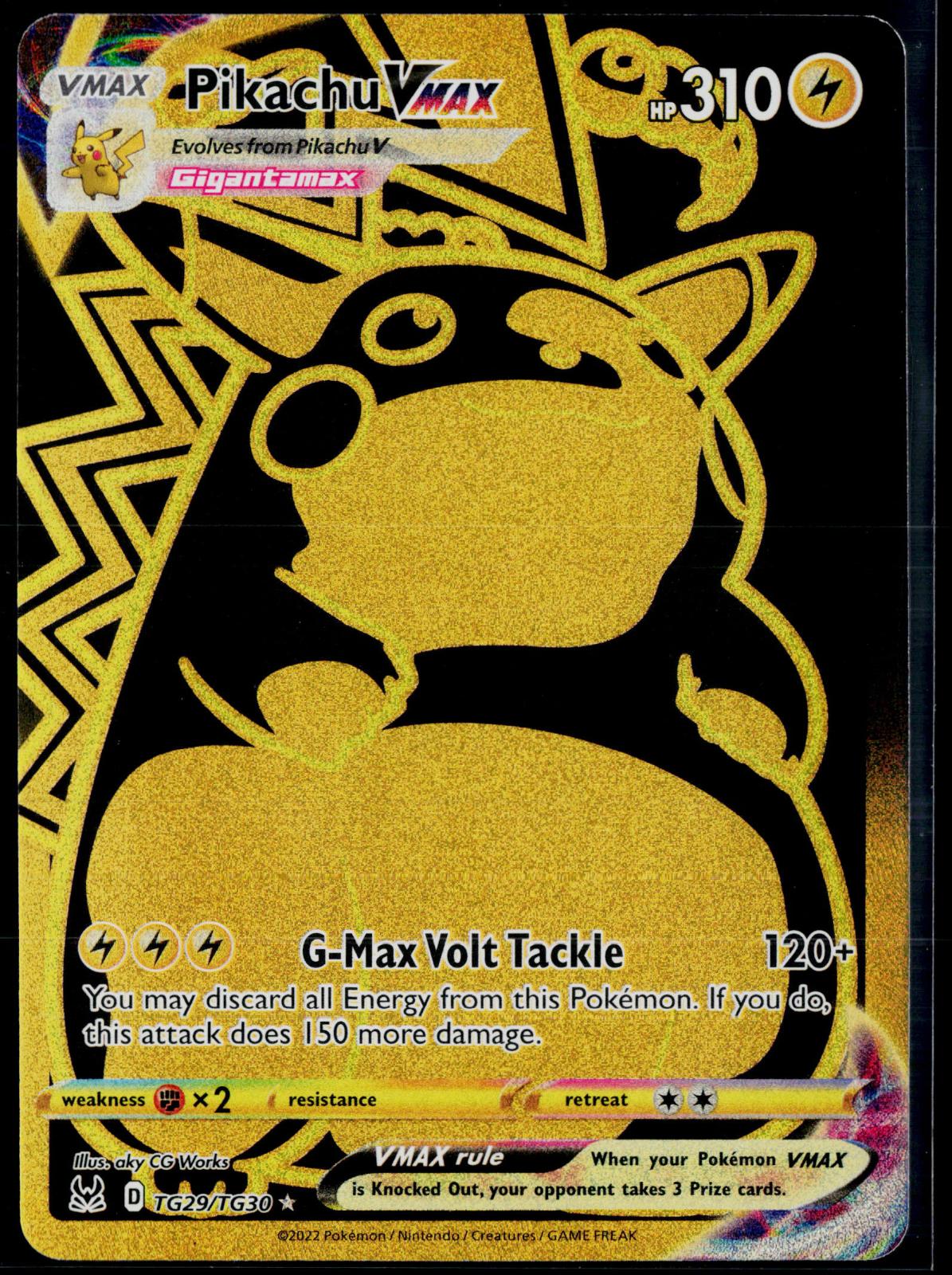 PIKACHU VMAX TG29/TG30 POKEMON LOST ORIGIN TRAINER GALLERY SEC HOLO NM