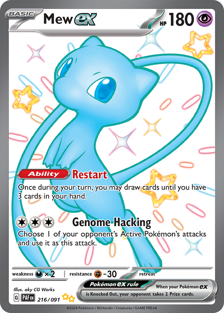 MEW EX 216/091 🐬 POKEMON PALDEAN FATES SHINY ULTRA RARE ☀️ HOLO NM/M 🌴