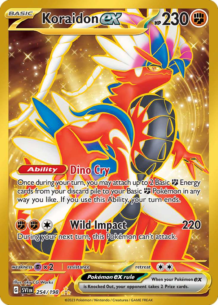 KORAIDON EX 254/198 🐬 POKEMON SCARLET & VIOLET HR ☀️ HOLO NM/M 🌴
