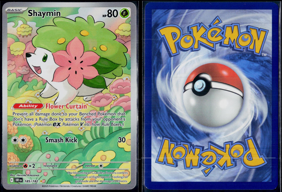 SHAYMIN 185/182 POKEMON DESTINED RIVALS ILLUSTRATION RARE HOLO NM