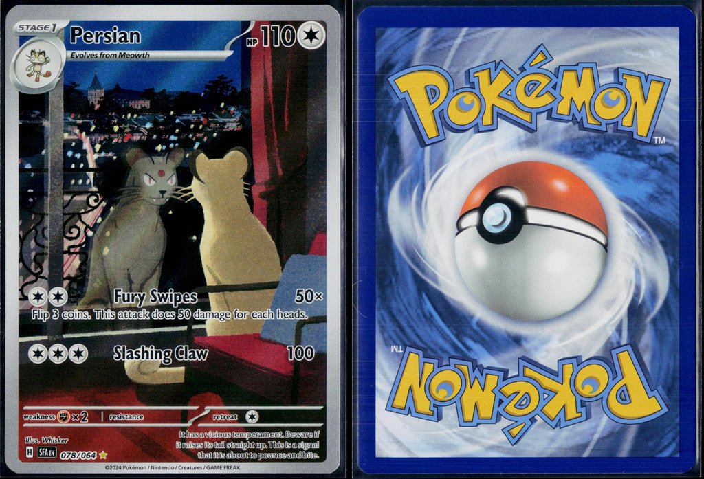 PERSIAN 078/064 POKEMON SHROUDED FABLE ILLUSTRATION RARE HOLO NM