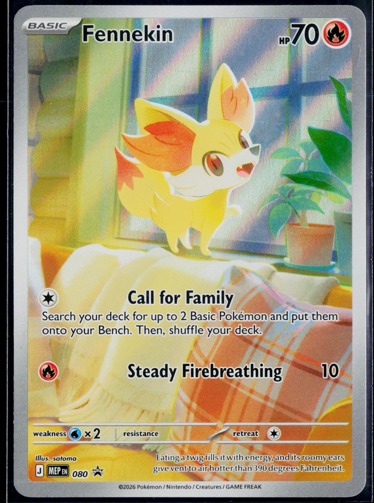 FENNEKIN 080 POKEMON ME: MEGA EVOLUTION PROMO HOLO P NM