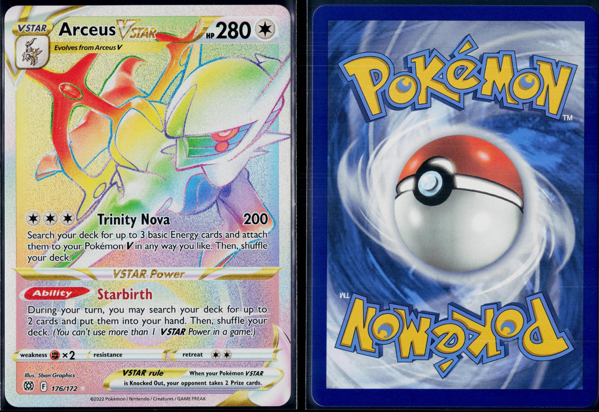 ARCEUS VSTAR 176/172 🐬 POKEMON BRILLIANT STARS RAINBOW ☀️ HOLO NM/M 🌴