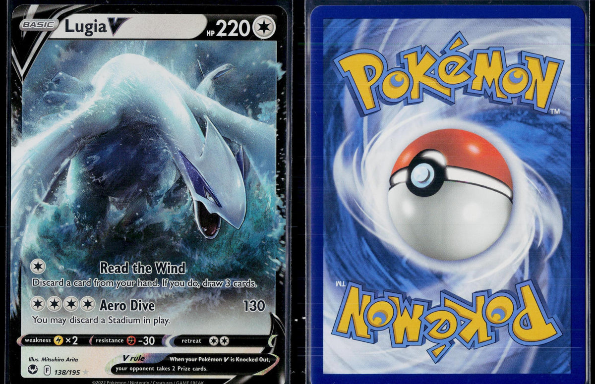 LUGIA V 138/195 🐬 POKEMON SILVER TEMPEST HOLO V RARE ☀️ NM/M 🌴