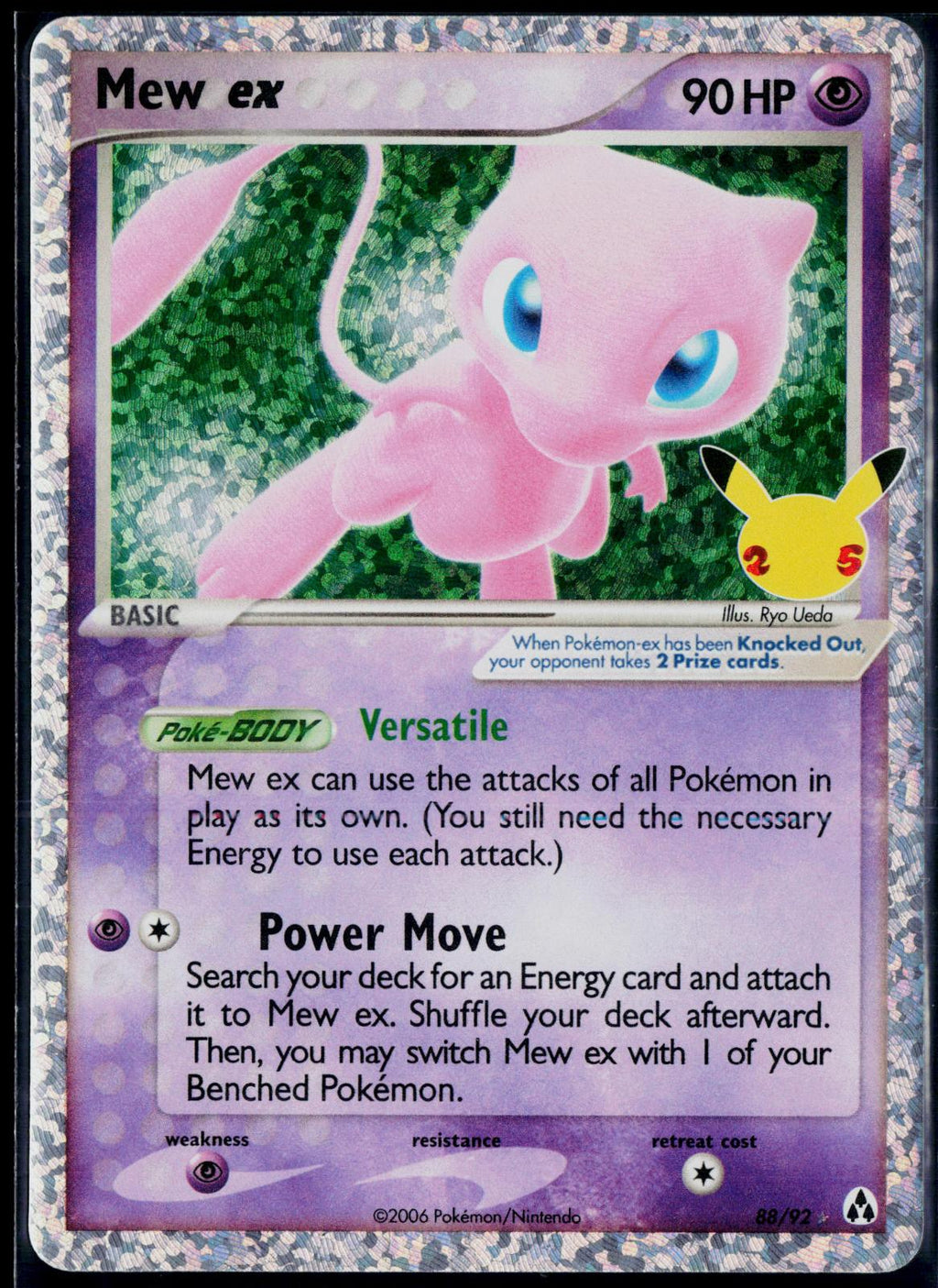 MEW EX 88/92 POKEMON CELEBRATIONS: CLASSIC COLLECTION CLASSIC COLLECTION HOLO NM