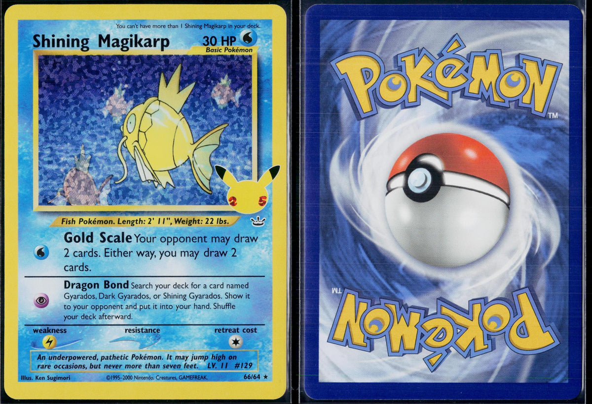 SHINING MAGIKARP 66/64 POKEMON CELEBRATIONS: CLASSIC COLLECTION HOLO NM