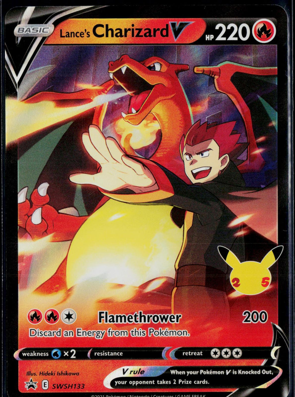 LANCE'S CHARIZARD V SWSH133 POKEMON SWORD & SHIELD PROMO HOLO P NM