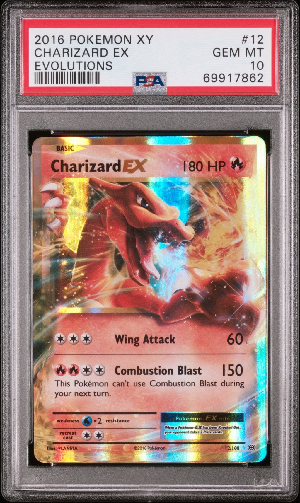 CHARIZARD EX 12/108 PSA 10 POKEMON EVOLUTIONS