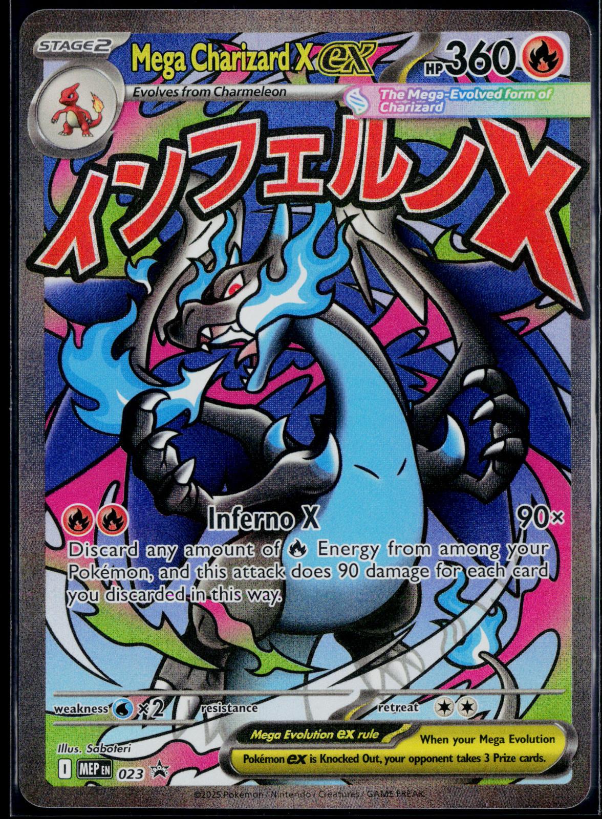MEGA CHARIZARD X EX 023 POKEMON ME: MEGA EVOLUTION PROMO HOLO P NM