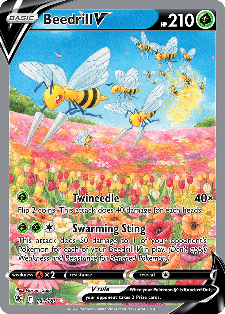 BEEDRILL V 161/189 🐬 POKEMON ASTRAL RADIANCE UR ☀️ HOLO NM/M 🌴