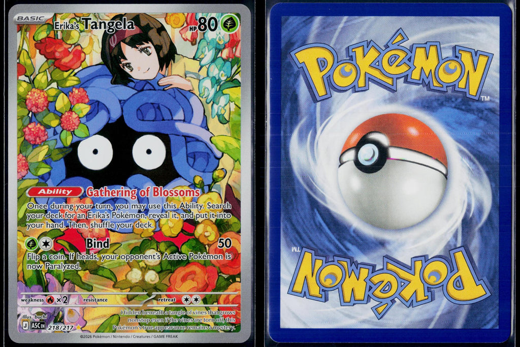 ERIKA'S TANGELA 218/217 POKEMON ASCENDED HEROES ILLUSTRATION RARE HOLO NM
