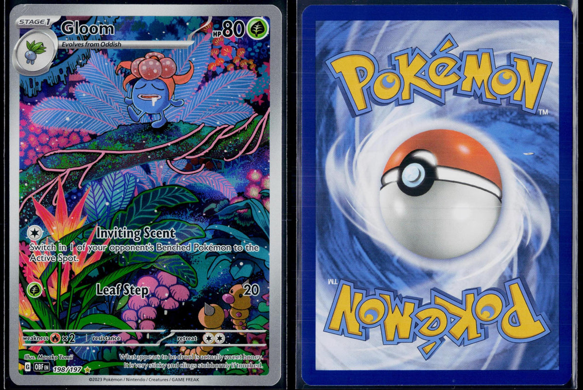 GLOOM 198/197 🐬 POKEMON OBSIDIAN FLAMES IR ☀️ HOLO NM/M 🌴