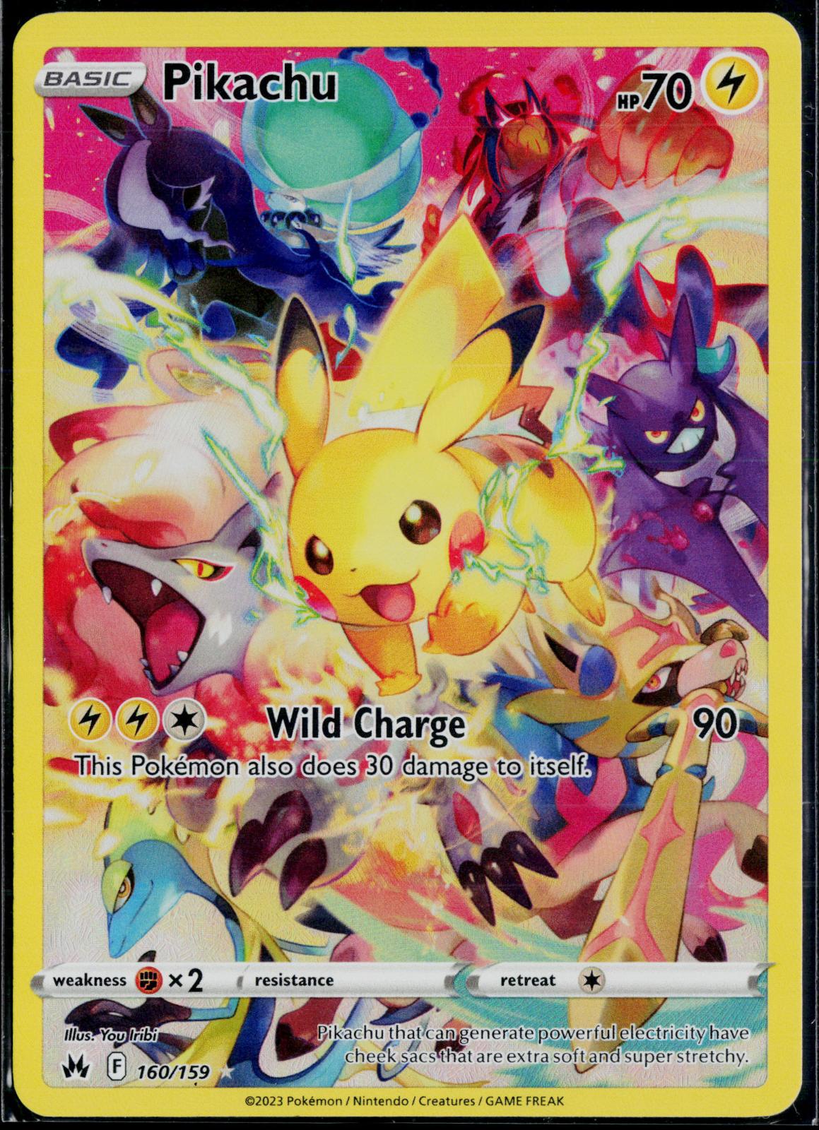PIKACHU 160/159 POKEMON CROWN ZENITH SEC HOLO NM