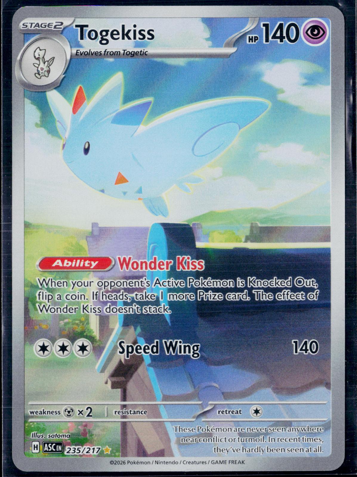 TOGEKISS 235/217 POKEMON ASCENDED HEROES ILLUSTRATION RARE HOLO NM