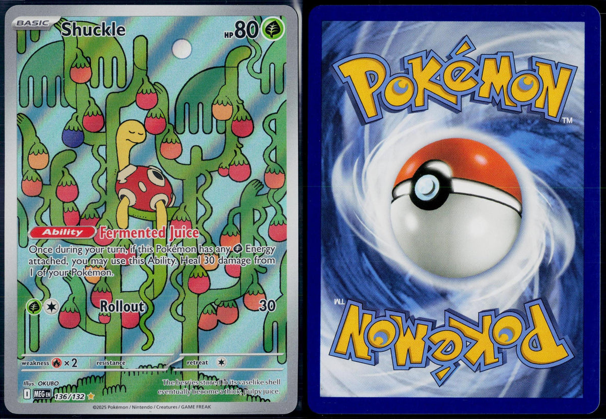 SHUCKLE 136/132 POKEMON MEGA EVOLUTION ILLUSTRATION RARE HOLO NM