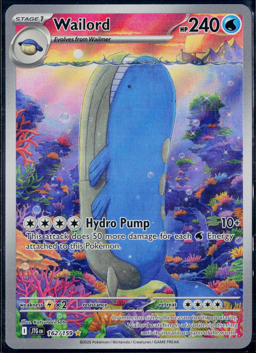 WAILORD 162/159 POKEMON JOURNEY TOGETHER ILLUSTRATION RARE HOLO NM