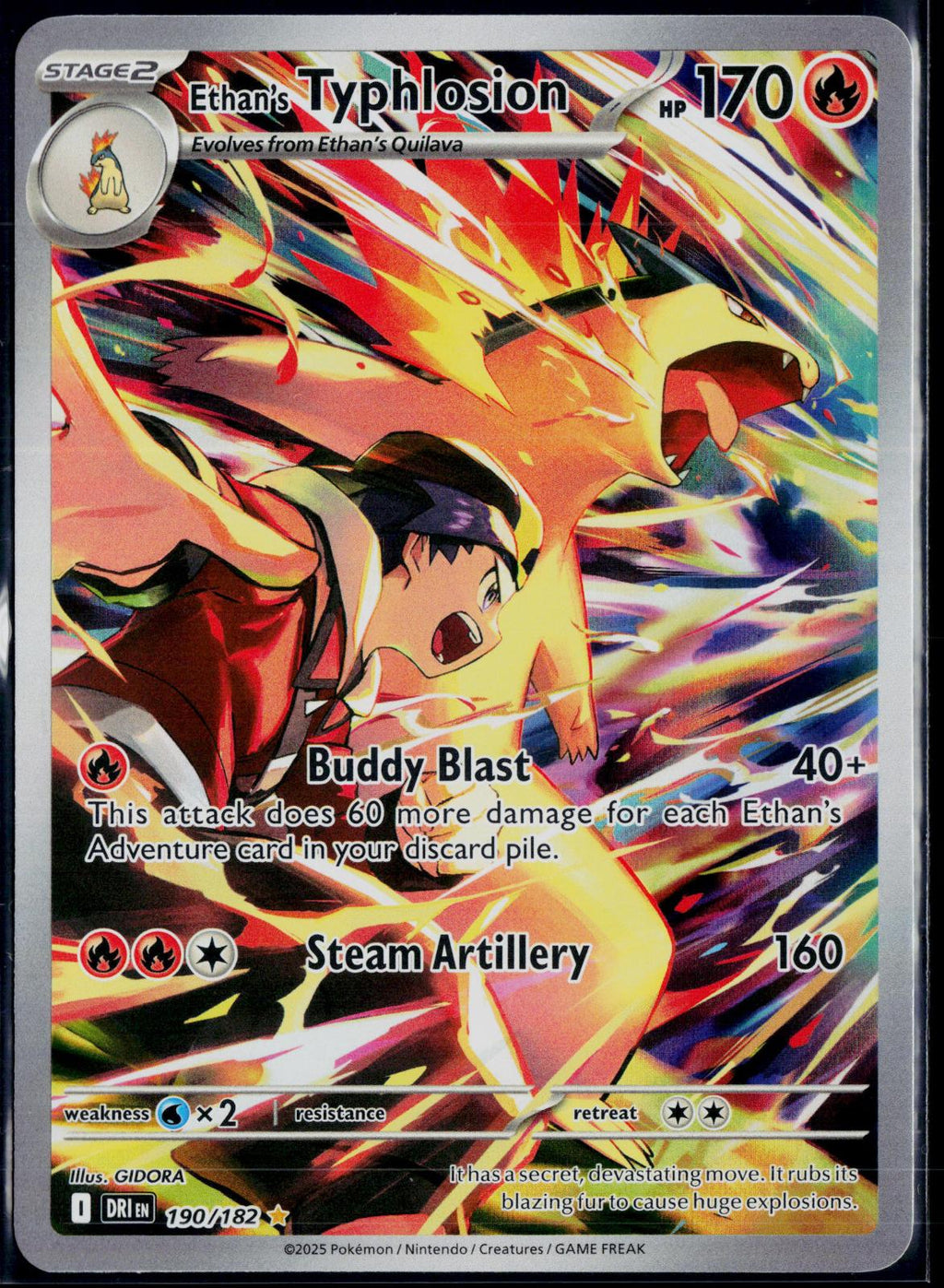 ETHAN'S TYPHLOSION 190/182 POKEMON DESTINED RIVALS ILLUSTRATION RARE HOLO NM