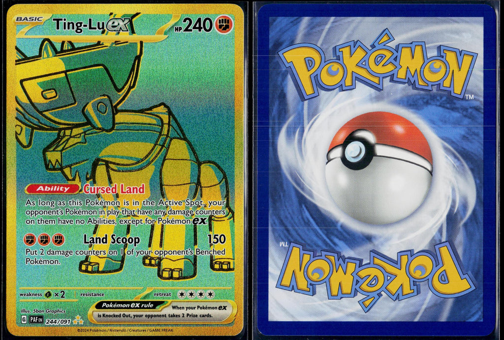 TING-LU EX 244/091 POKEMON PALDEAN FATES HYPER RARE HOLO NM