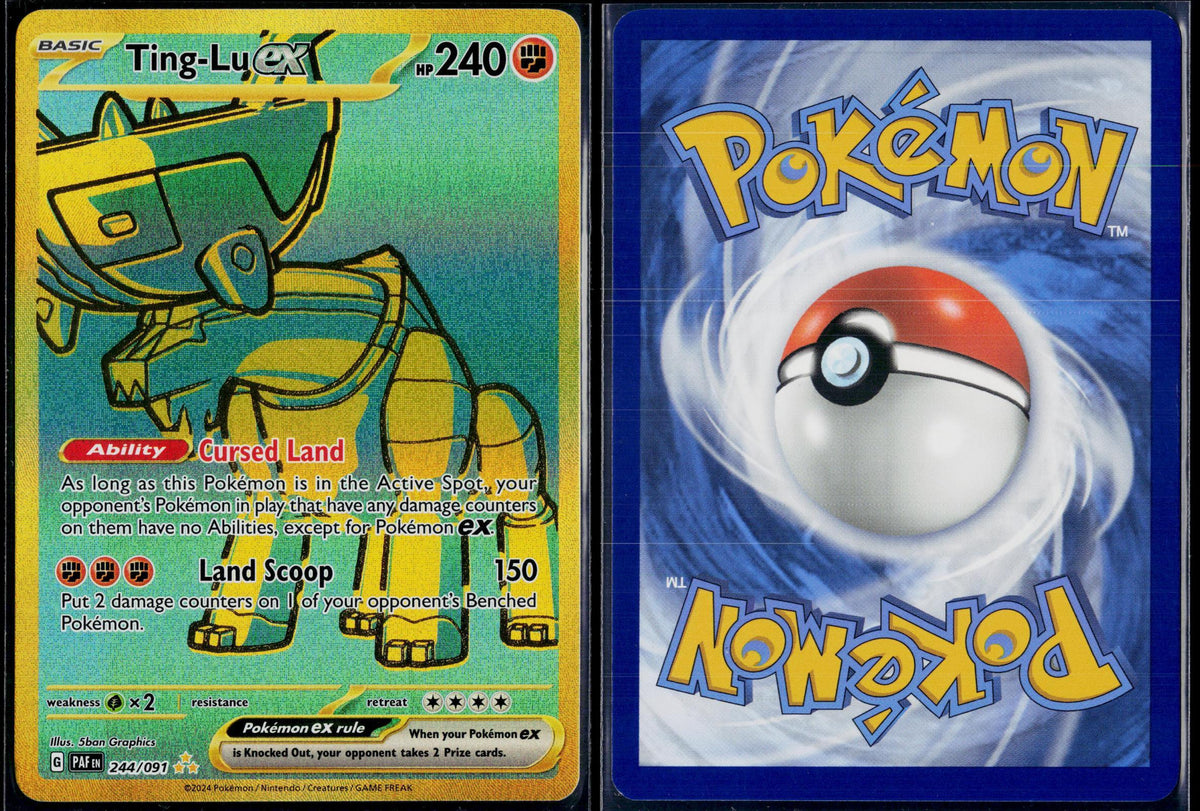 TING-LU EX 244/091 POKEMON PALDEAN FATES HYPER RARE HOLO NM