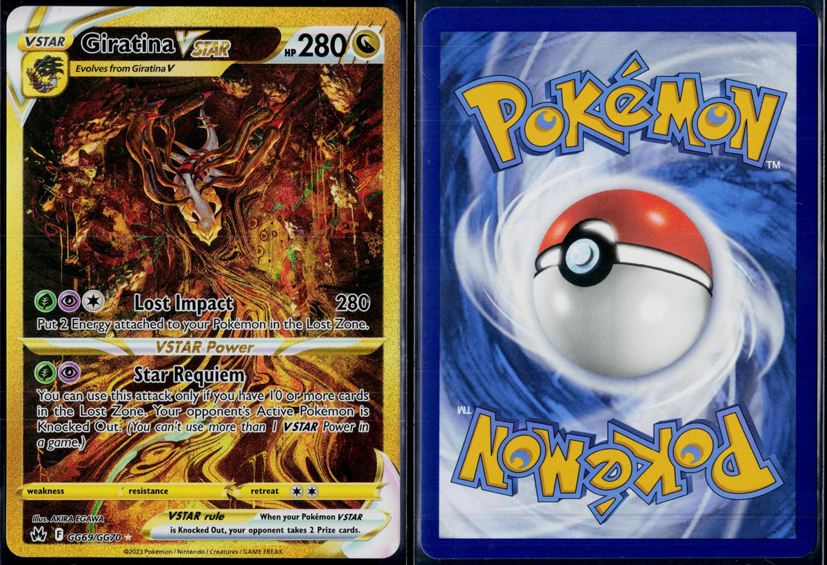 GIRATINA VSTAR GG69/GG70 POKEMON CROWN ZENITH GALARIAN GALLERY SEC HOLO NM