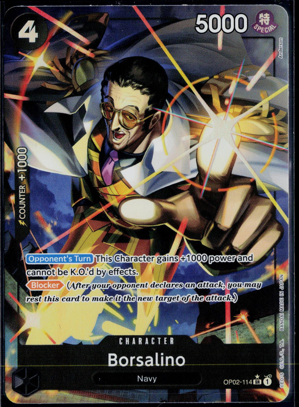 BORSALINO (ALTERNATE ART) OP02-114 ONE PIECE PREMIUM BOOSTER -THE BEST- FOIL NM