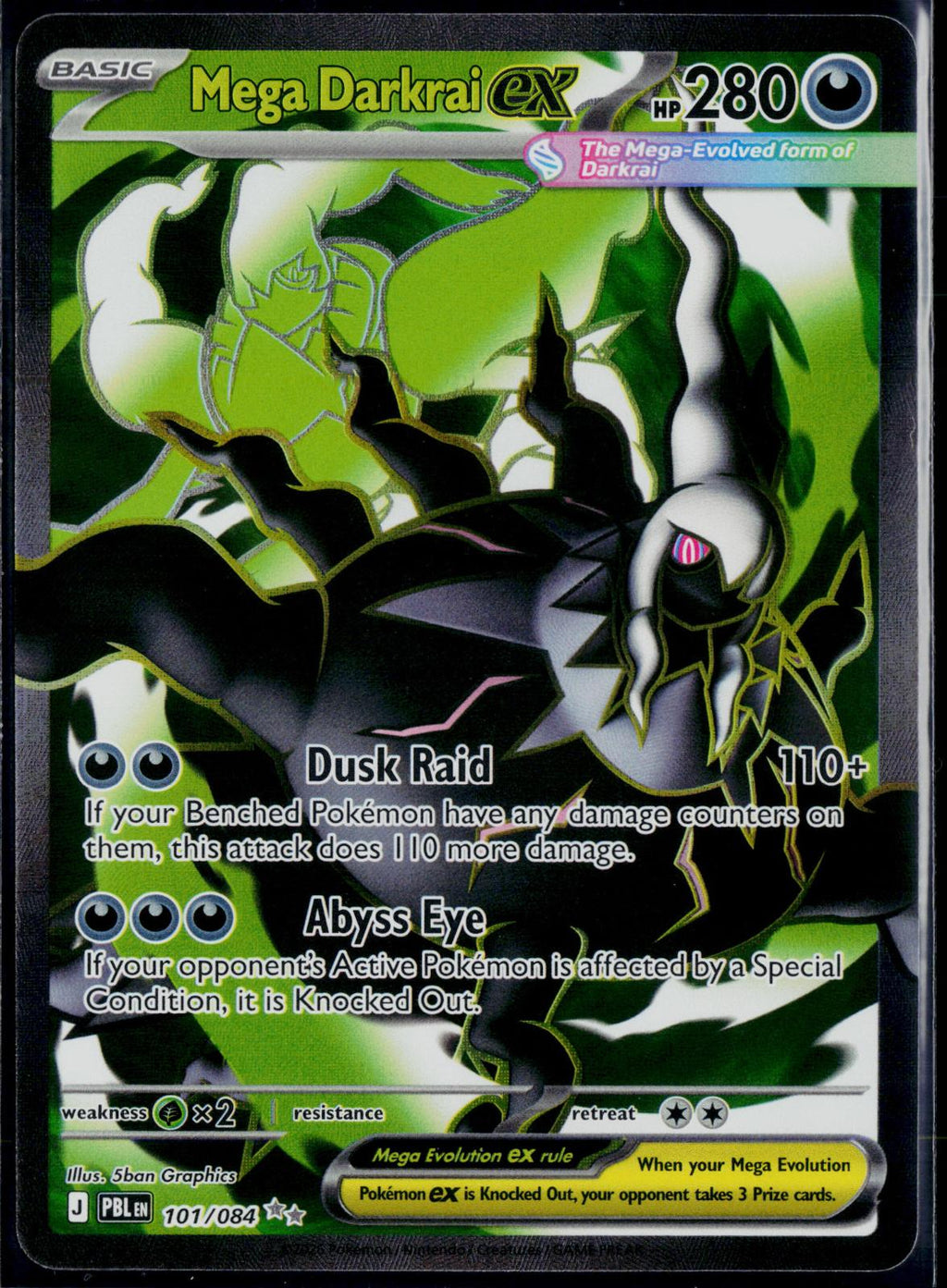 MEGA DARKRAI EX 101/084 POKEMON PITCH BLACK ULTRA RARE HOLO NM