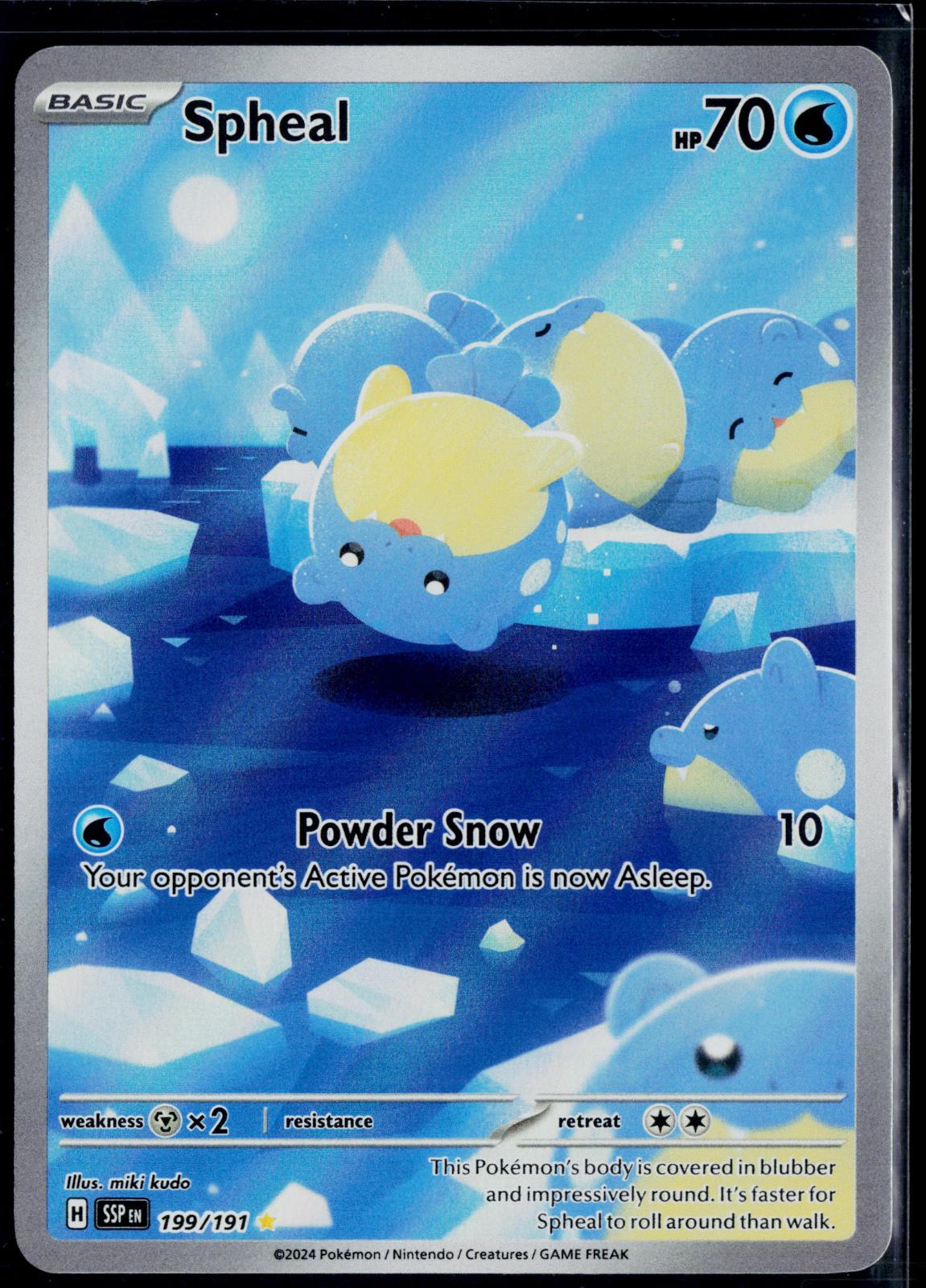 SPHEAL 199/191 POKEMON SURGING SPARKS ILLUSTRATION RARE NM