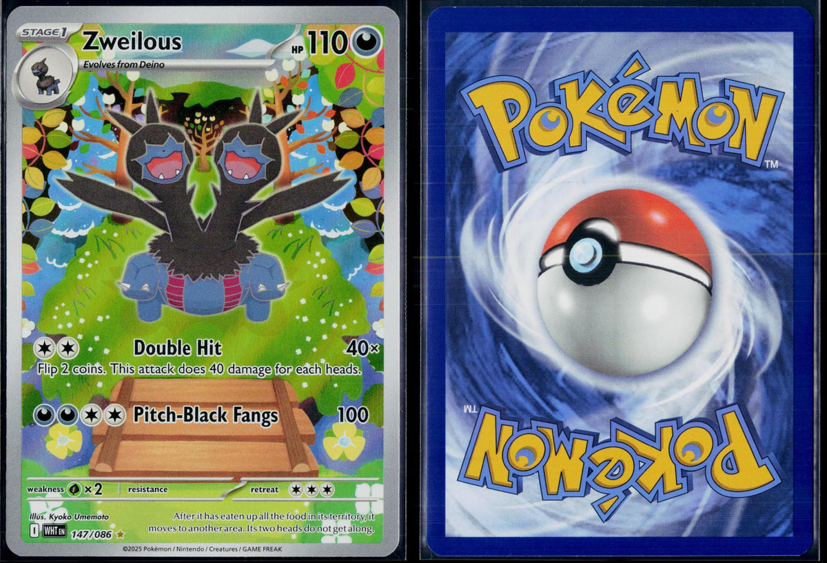 ZWEILOUS 147/086 POKEMON WHITE FLARE HOLO ILLUSTRATION RARE NM