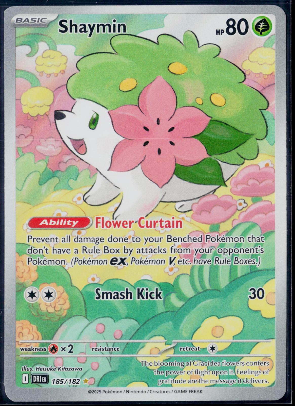 SHAYMIN 185/182 POKEMON DESTINED RIVALS ILLUSTRATION RARE HOLO NM