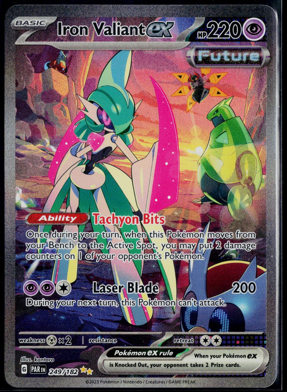 IRON VALIANT EX 249/182 POKEMON PARADOX RIFT SPECIAL ILLUSTRATION RARE NM