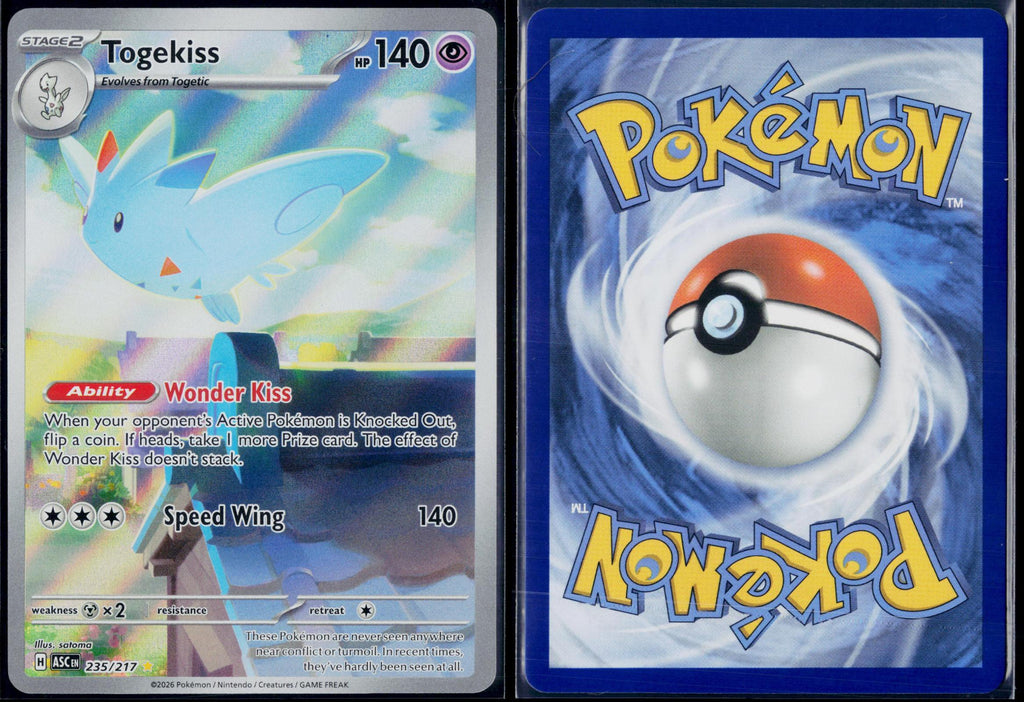 TOGEKISS 235/217 POKEMON ASCENDED HEROES ILLUSTRATION RARE NM