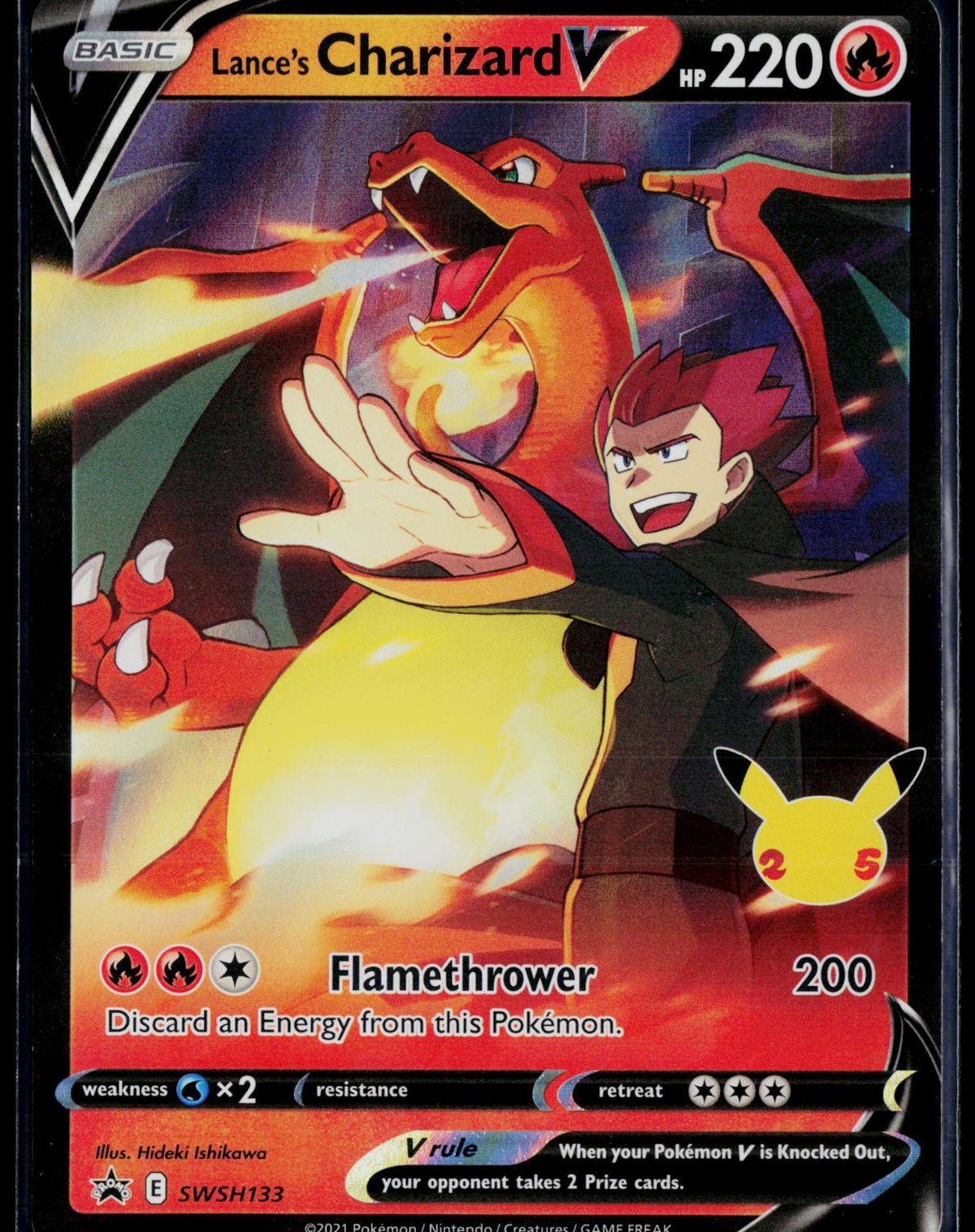LANCE'S CHARIZARD V SWSH133 POKEMON SWORD & SHIELD PROMO HOLO P NM