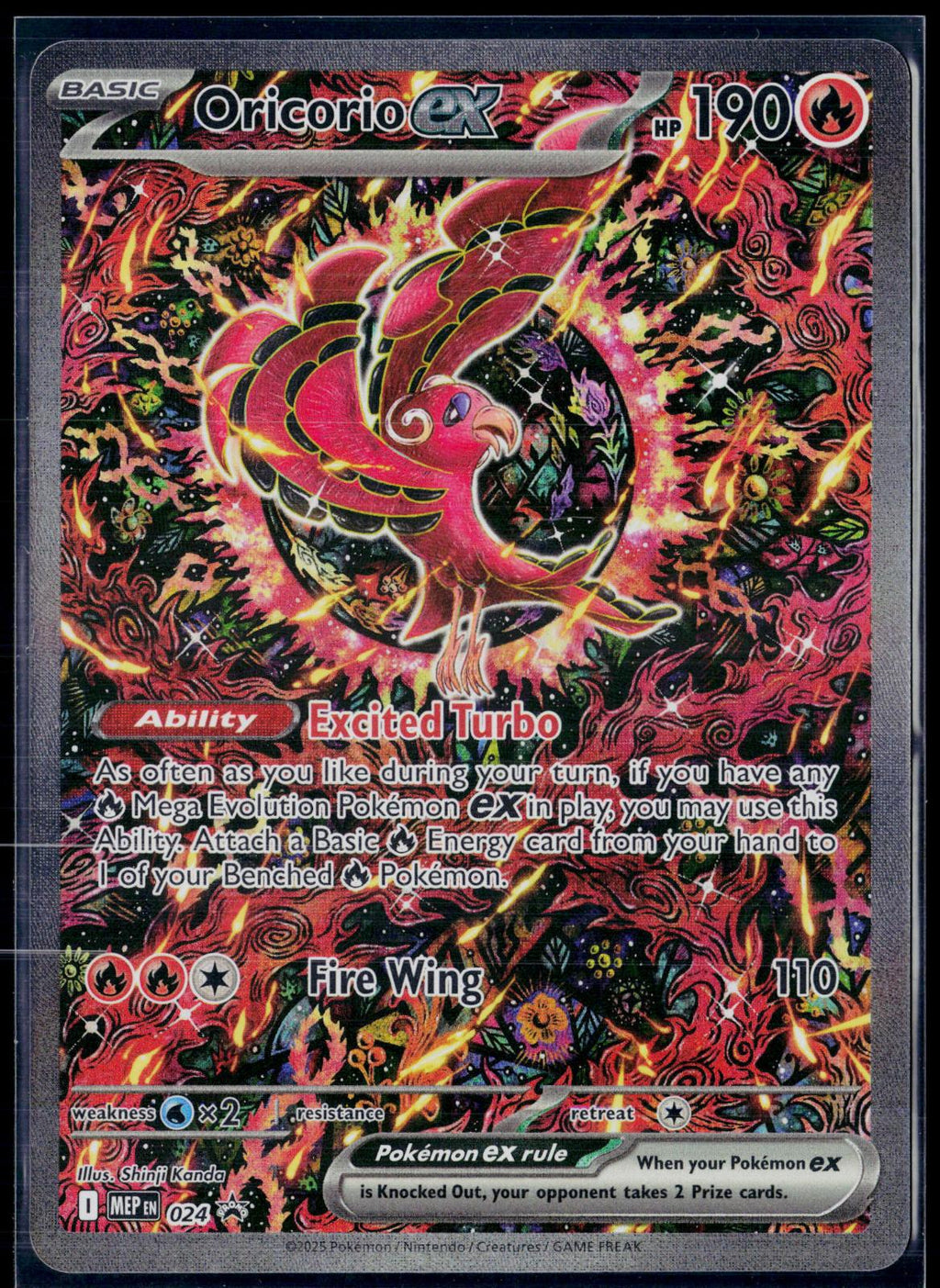 ORICORIO EX 024 POKEMON ME: MEGA EVOLUTION PROMO HOLO P HOLO NM