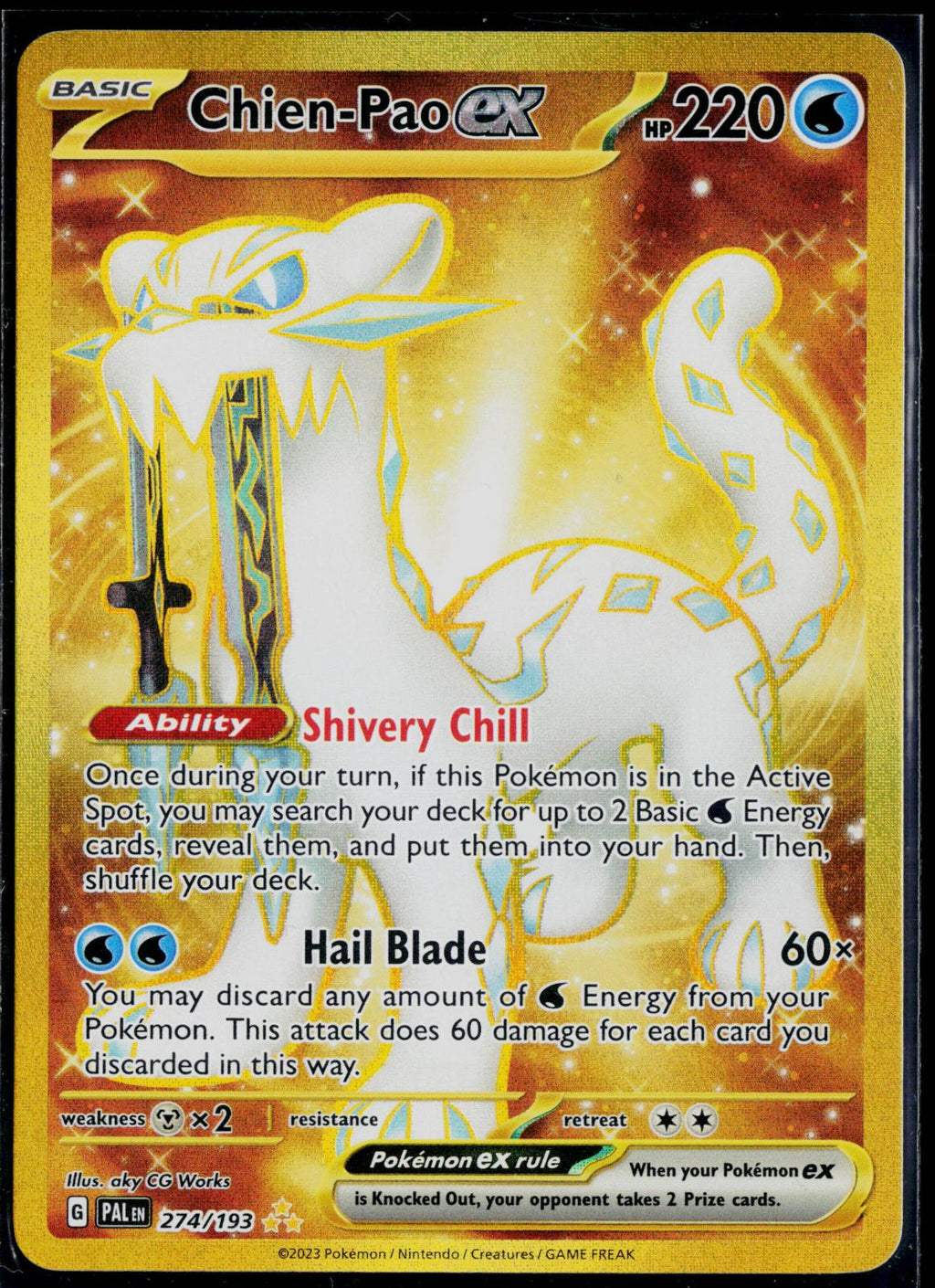 CHIEN-PAO EX 274/193 POKEMON PALDEA EVOLVED HYPER RARE HOLO NM