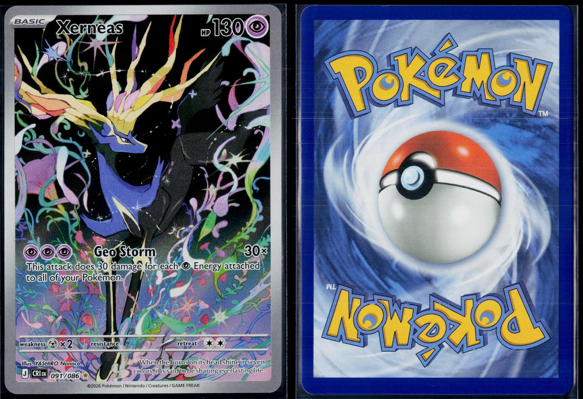 XERNEAS 091/086 POKEMON CHAOS RISING HOLO ILLUSTRATION RARE NM