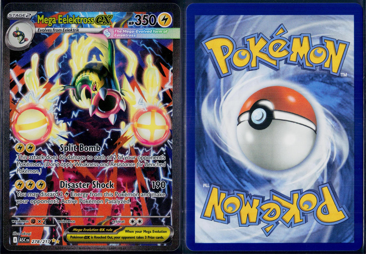 MEGA EELEKTROSS EX 278/217 🐬 POKEMON ASCENDED HEROES SIR ☀️ HOLO NM/M 🌴