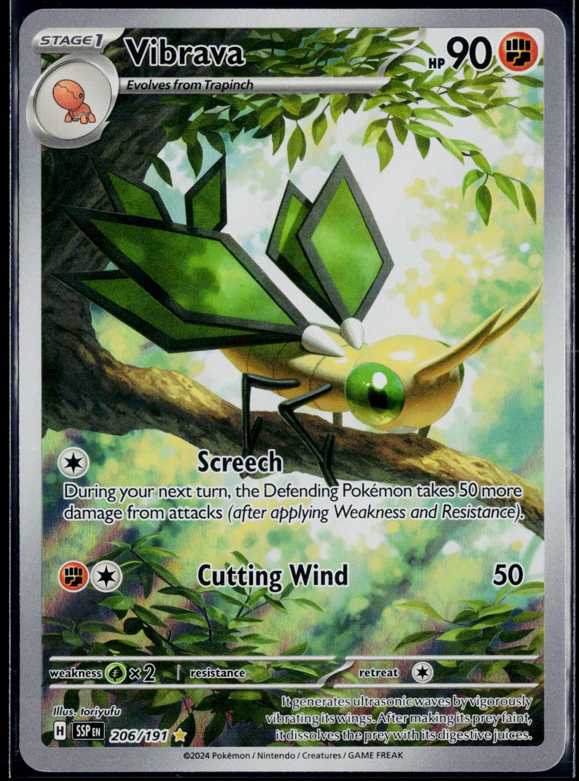 VIBRAVA 206/191 POKEMON SURGING SPARKS ILLUSTRATION RARE NM