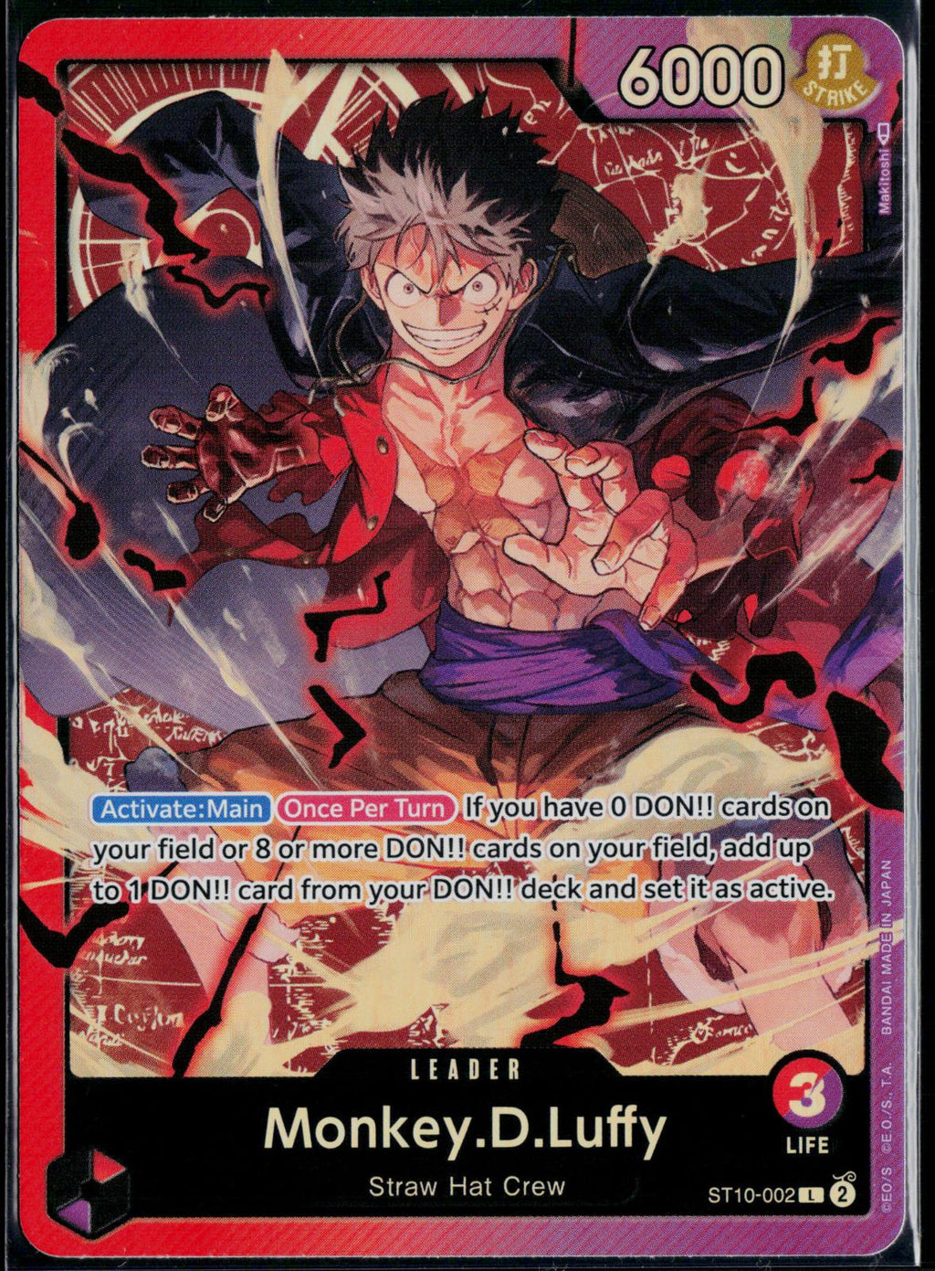 MONKEY.D.LUFFY (002) ST10-002 ONE PIECE ULTRA DECK: THE THREE CAPTAINS L NM
