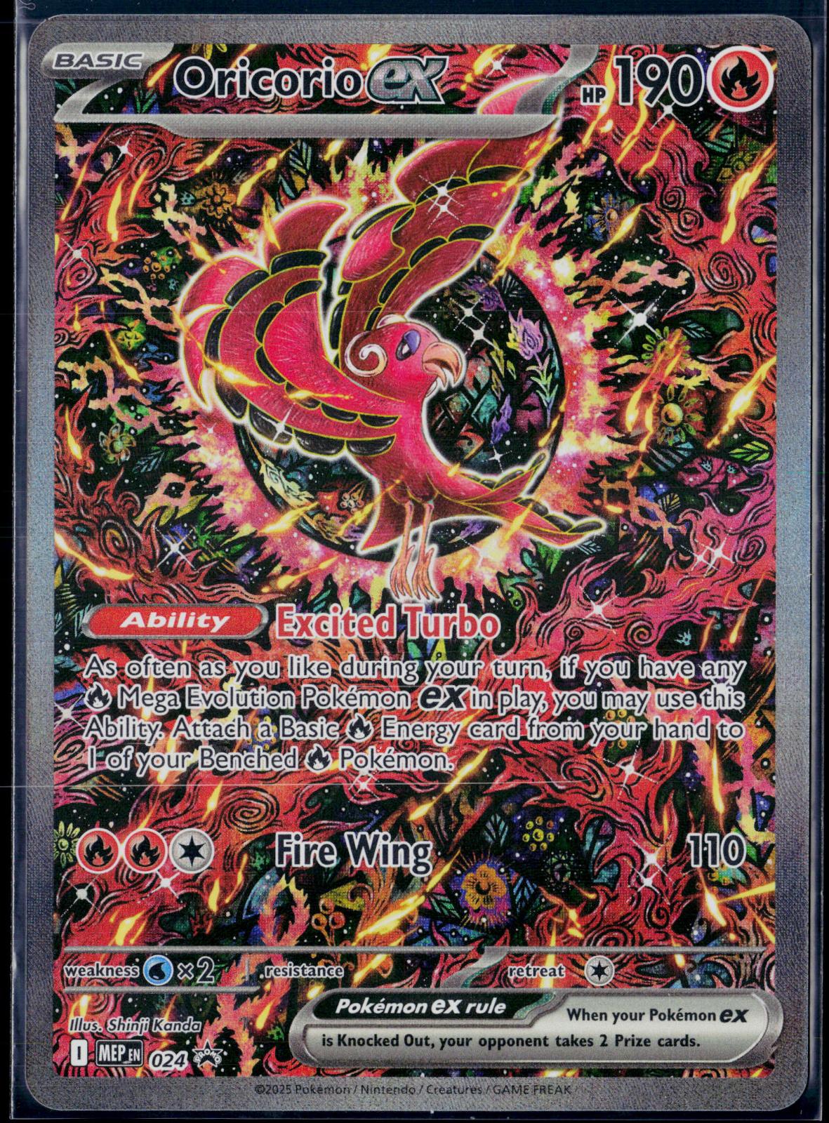 ORICORIO EX 024 POKEMON ME: MEGA EVOLUTION PROMO HOLO P HOLO NM
