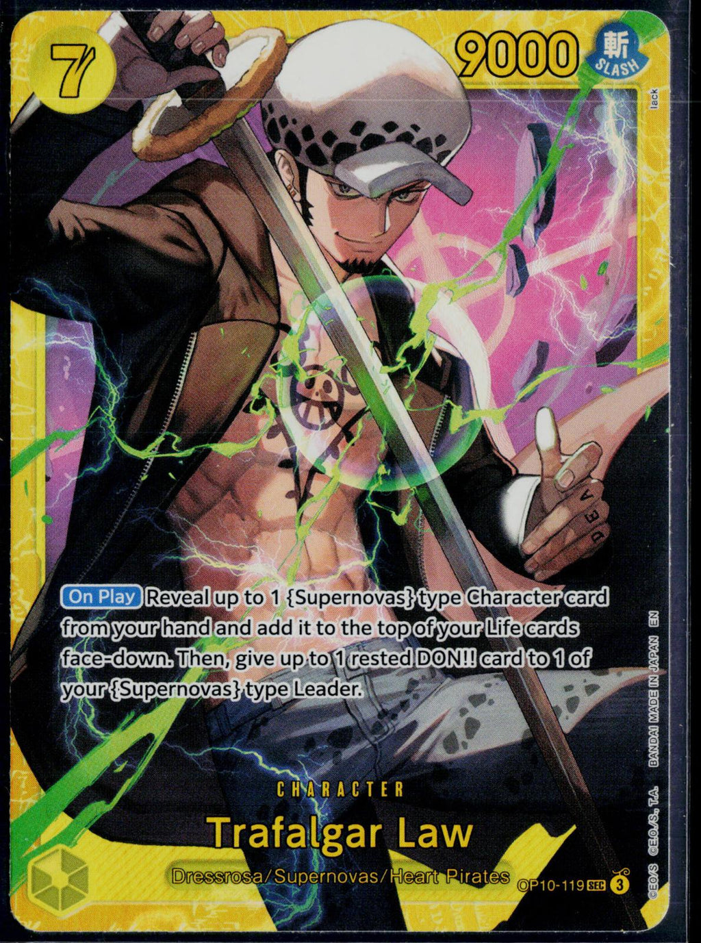 TRAFALGAR LAW (119) OP10-119 ONE PIECE ROYAL BLOOD SEC FOIL NM