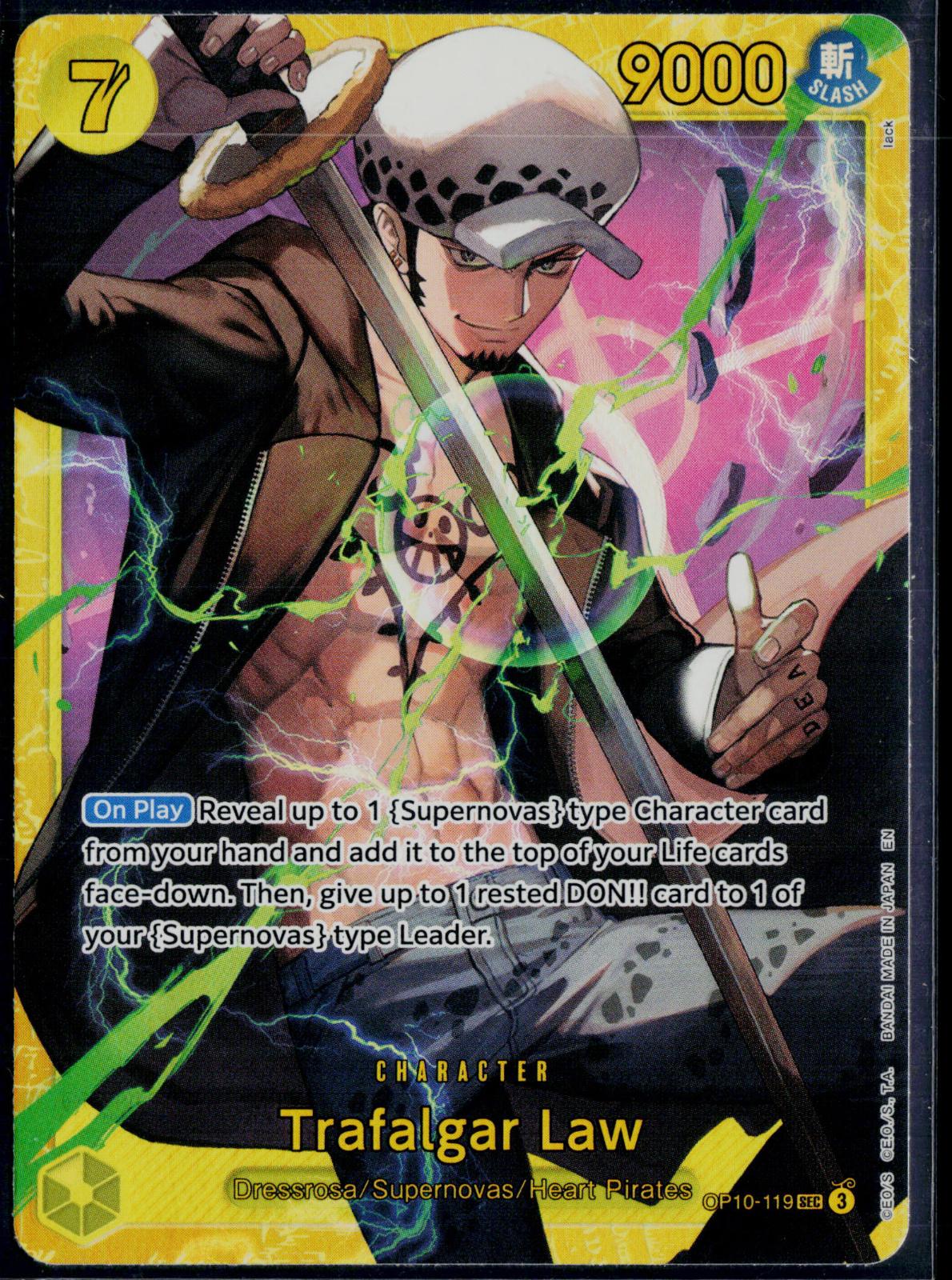TRAFALGAR LAW (119) OP10-119 ONE PIECE ROYAL BLOOD SEC FOIL NM