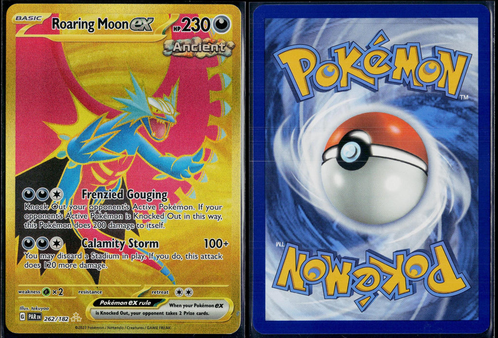 ROARING MOON EX 262/182 POKEMON PARADOX RIFT HYPER RARE HOLO NM