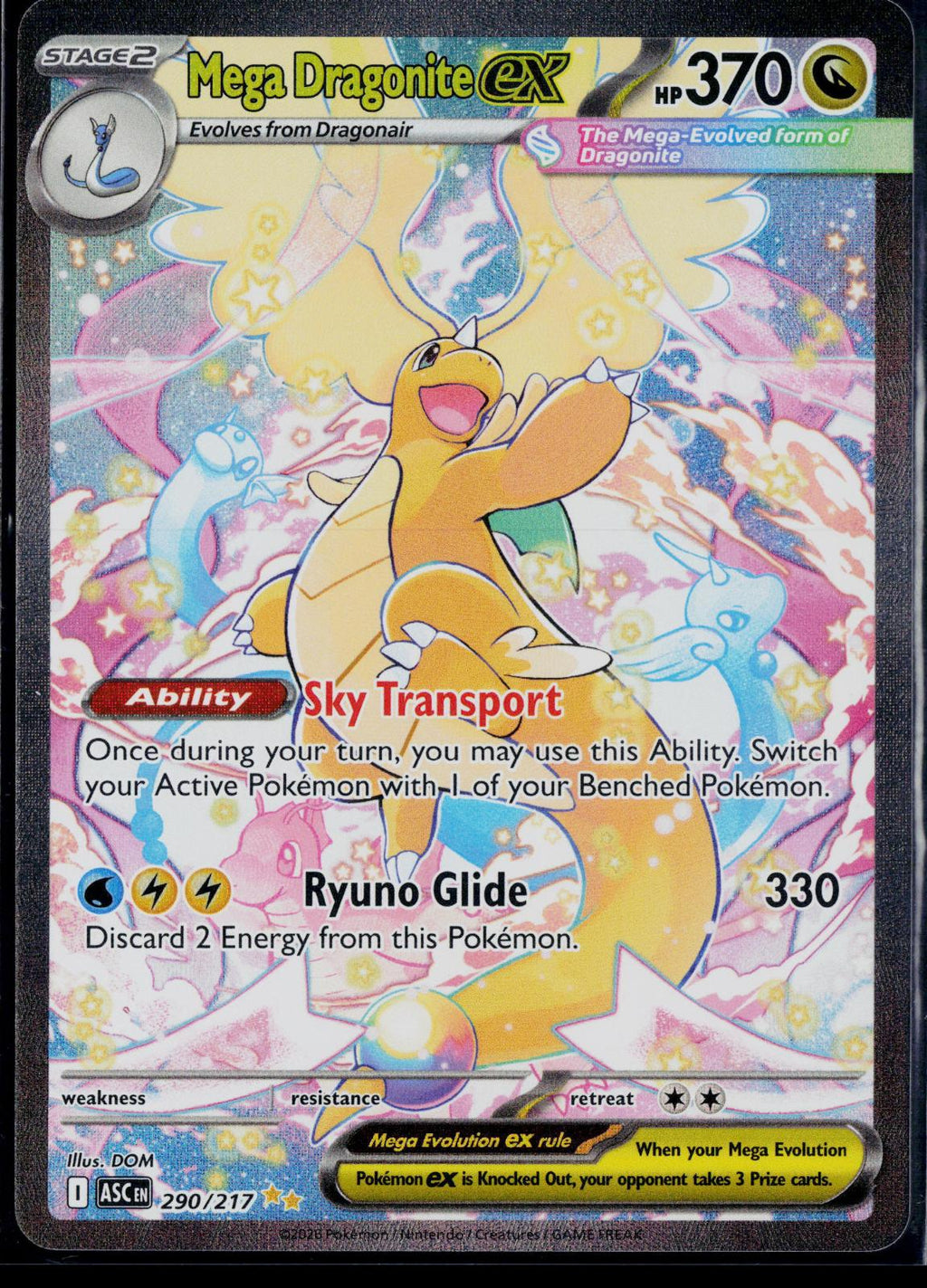 MEGA DRAGONITE EX 290/217 POKEMON ASCENDED HEROES HOLO NM