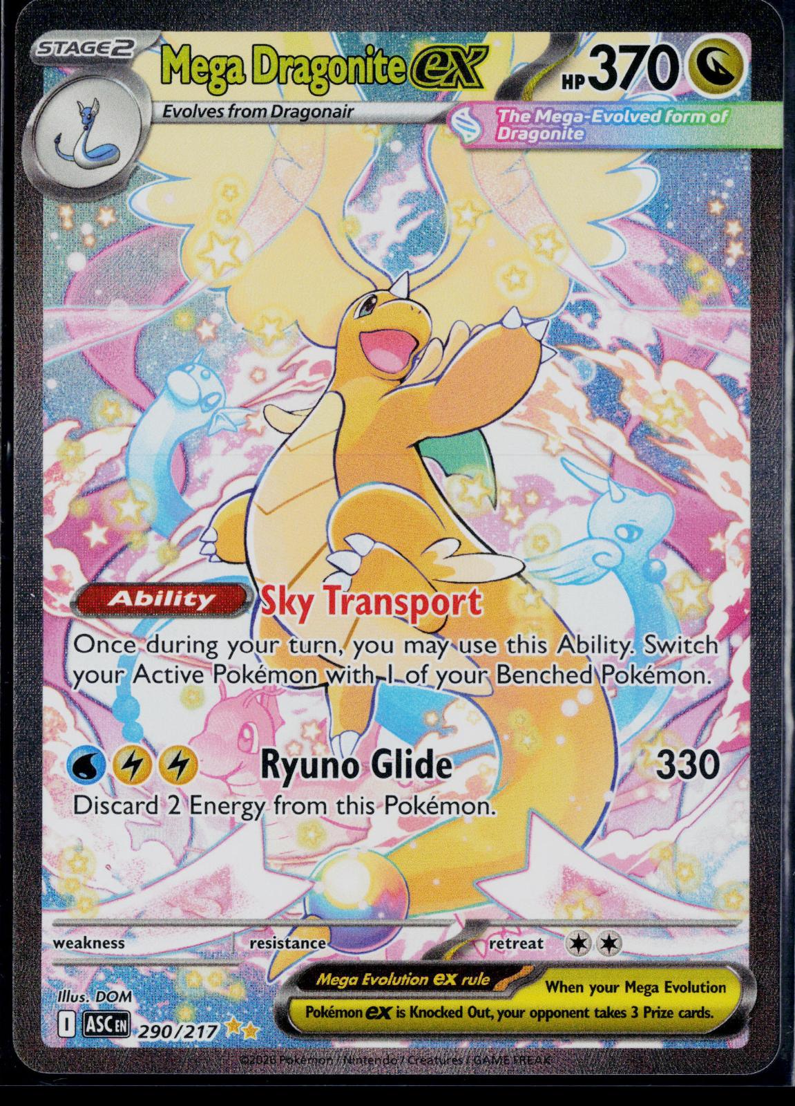 MEGA DRAGONITE EX 290/217 POKEMON ASCENDED HEROES HOLO NM