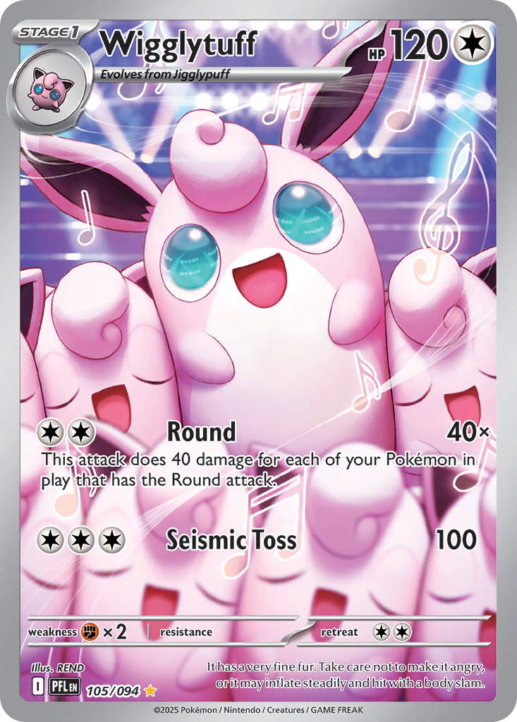 WIGGLYTUFF 105/094 🐬 POKEMON PHANTASMAL FLAMES IR ☀️ HOLO NM/M 🌴