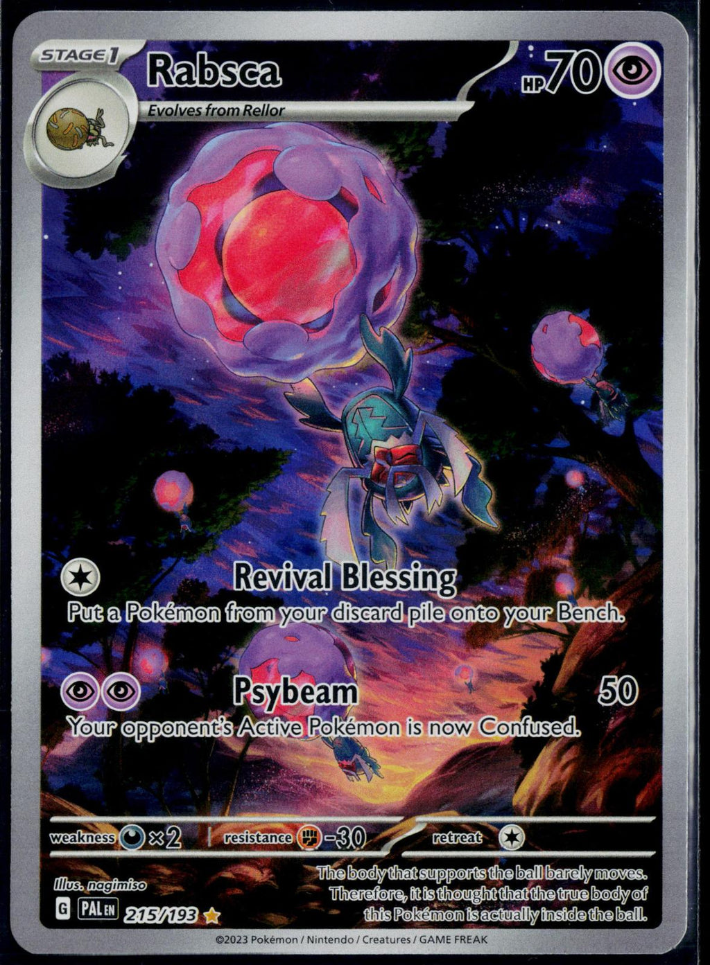 RABSCA 215/193 POKEMON PALDEA EVOLVED ILLUSTRATION RARE NM