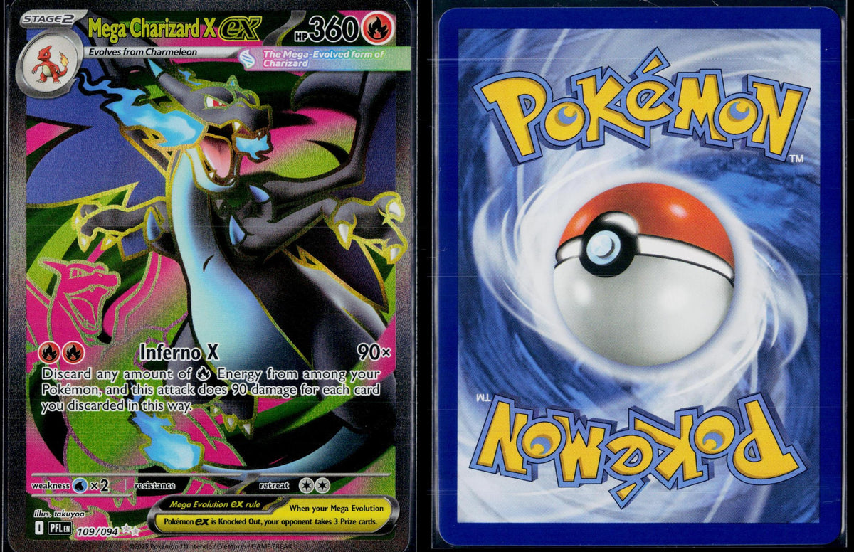 MEGA CHARIZARD X EX 109/094 POKEMON PHANTASMAL FLAMES ULTRA RARE HOLO NM