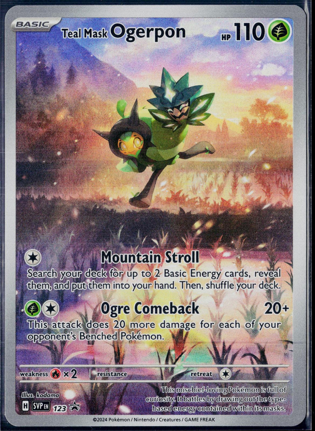 TEAL MASK OGERPON 123 POKEMON SCARLET & VIOLET PROMO HOLO P HOLO NM