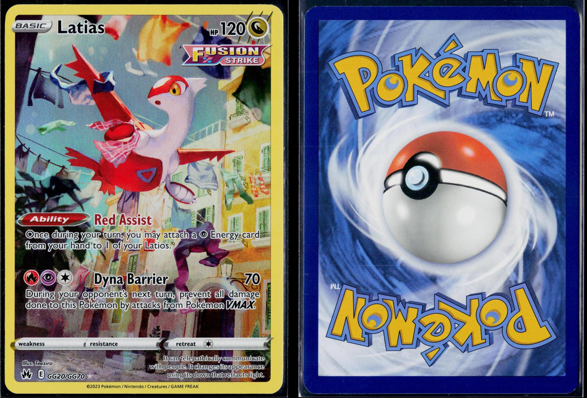 LATIAS GG20/GG70 POKEMON CROWN ZENITH GALARIAN GALLERY HOLO NM